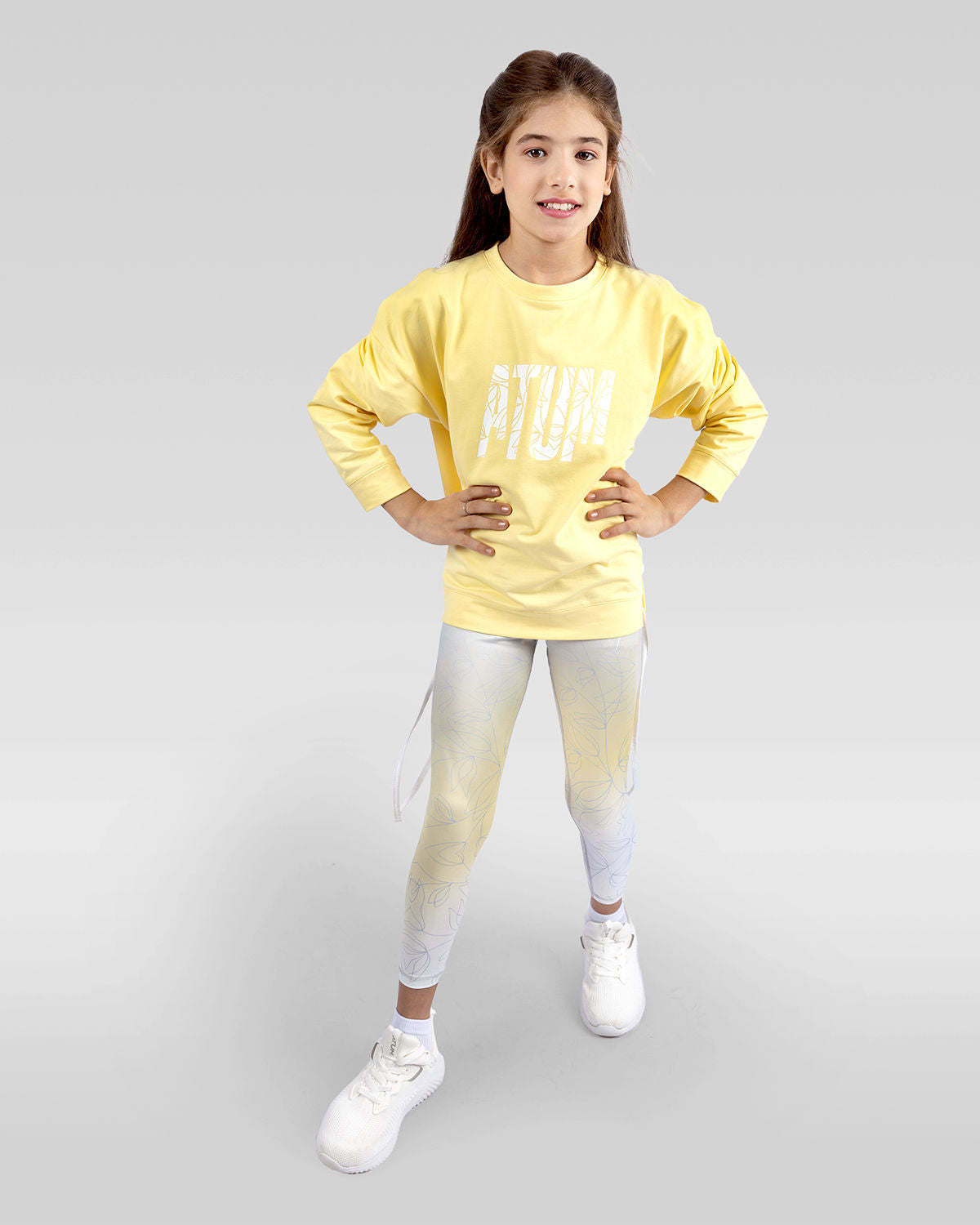 Girls Cropped Yellow Sweatshirt-Atum -92042086