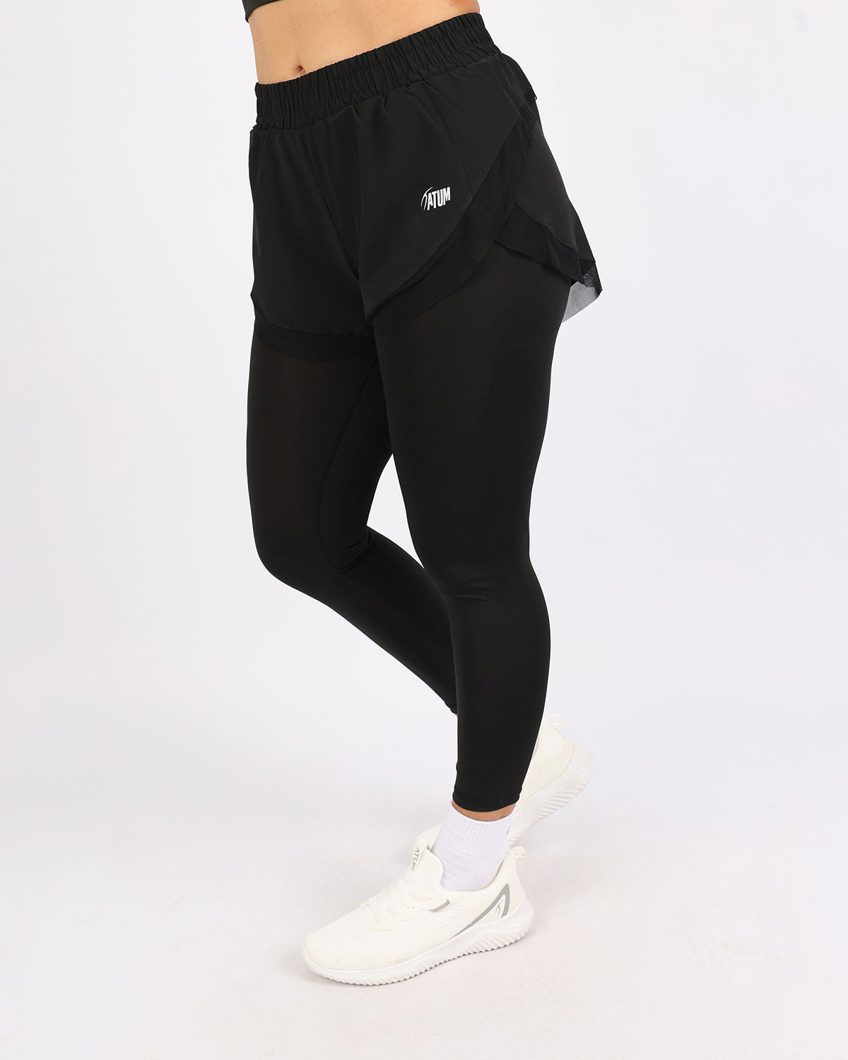 Pocket Wave Skort Black Leggings-Atum -27180760