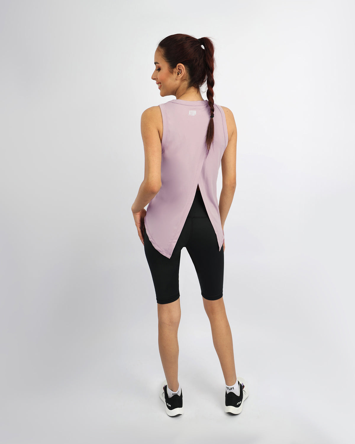 Women's Cross Back Gray Top-Atum -25718700