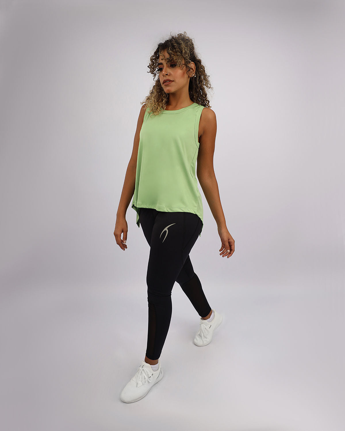 Women's Cross Back Green Top-Atum -59258850