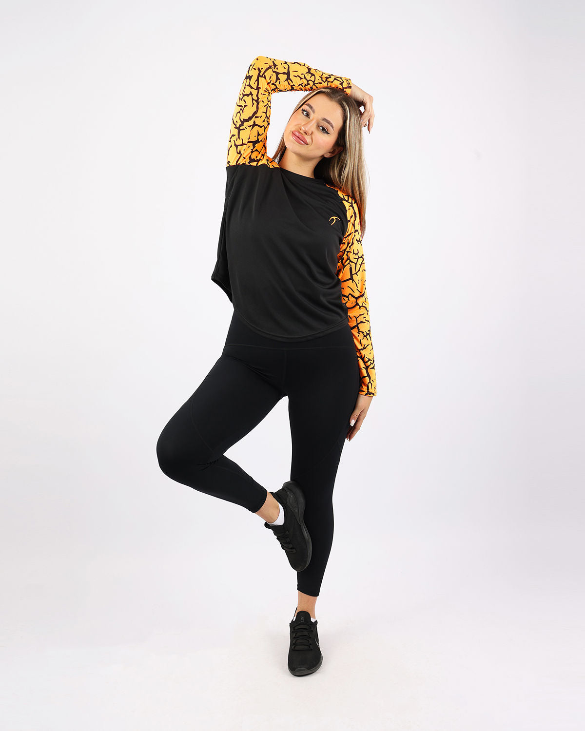 Crew Neck Long Sleeve Orange Top-Atum -7434803