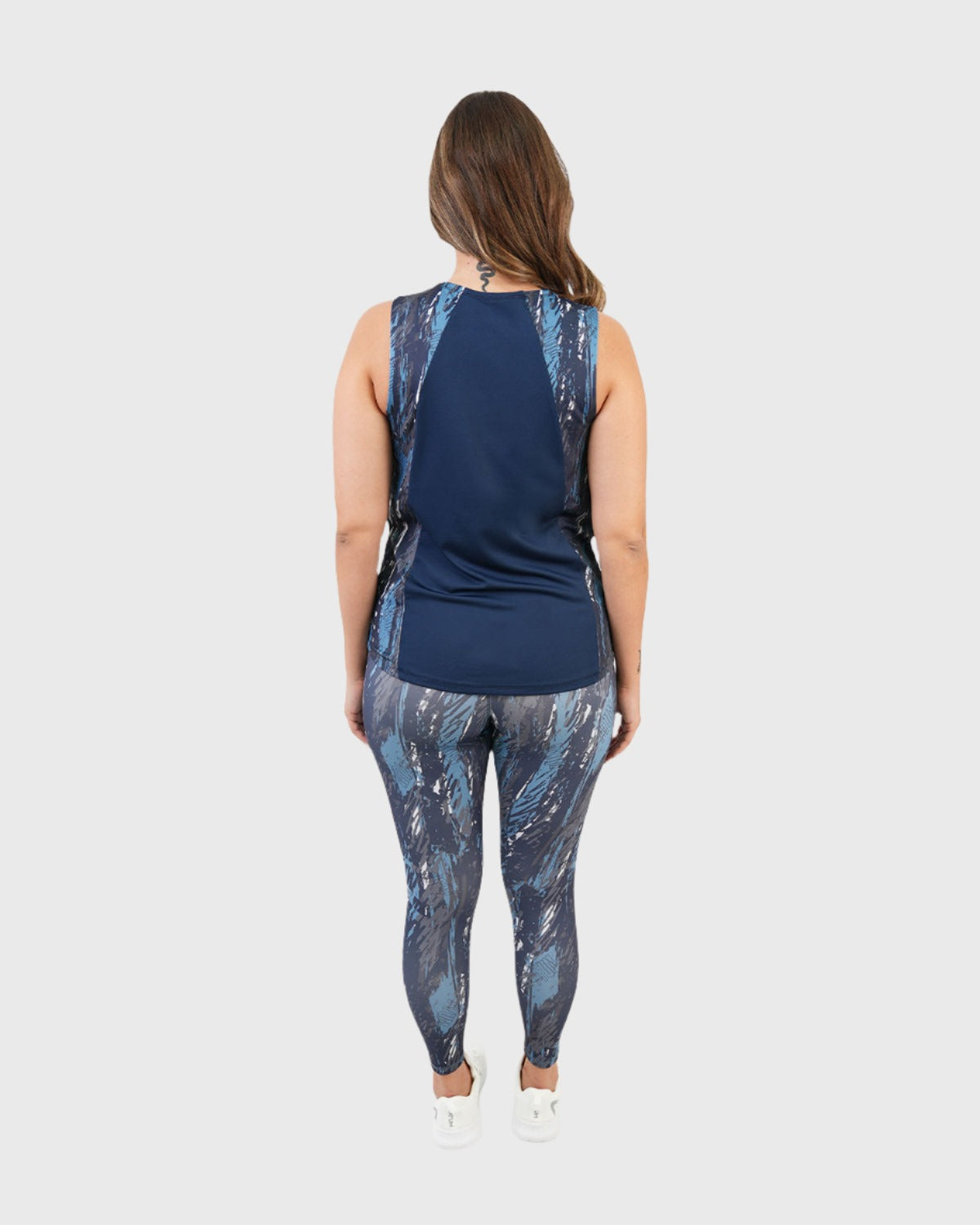 Marble Printed Navy Leggings-Atum -23223353