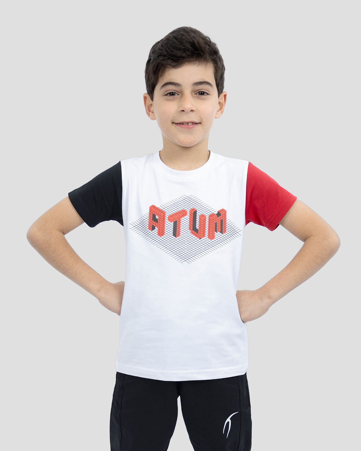 Graphic Logo Boy's White T-Shirt-Atum -85861767