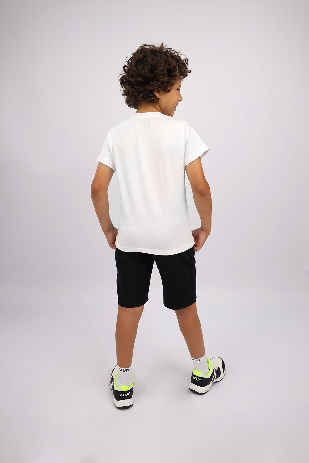 Boy's Short Sleeves Basic White T-shirt-Atum -78624962