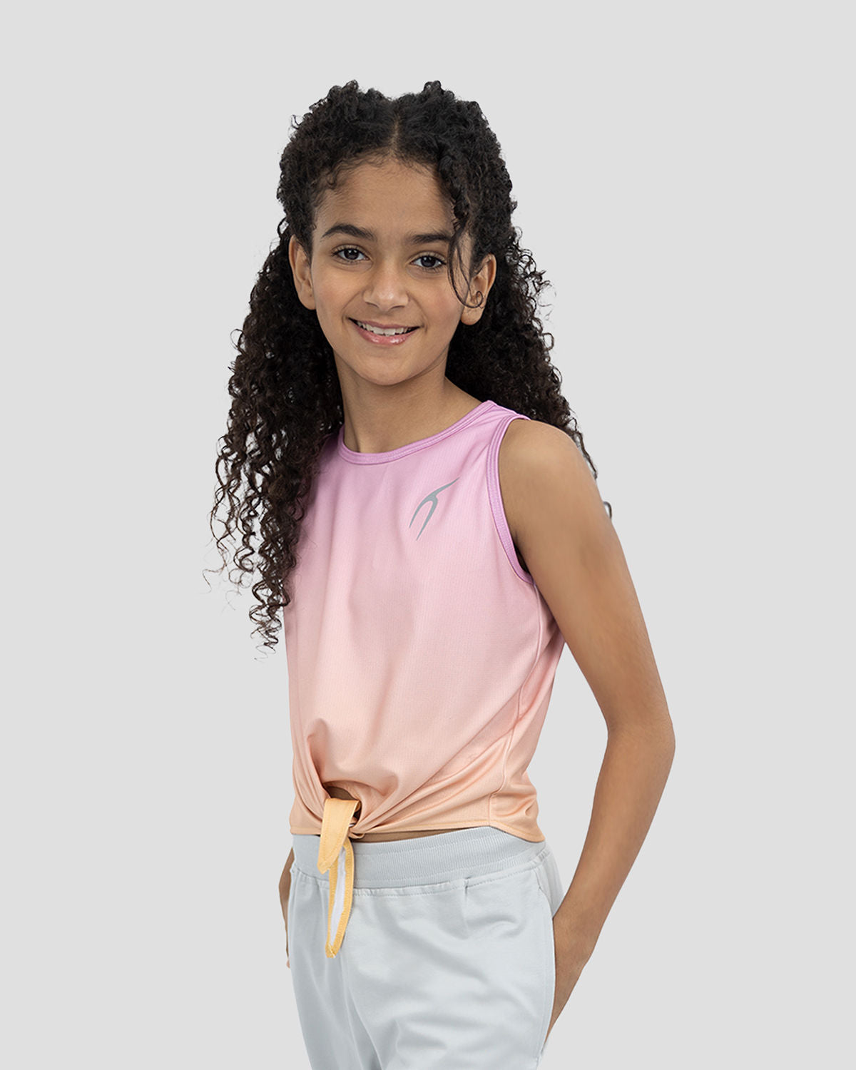 Girls Plain Rose Tank Top-Atum -42267249