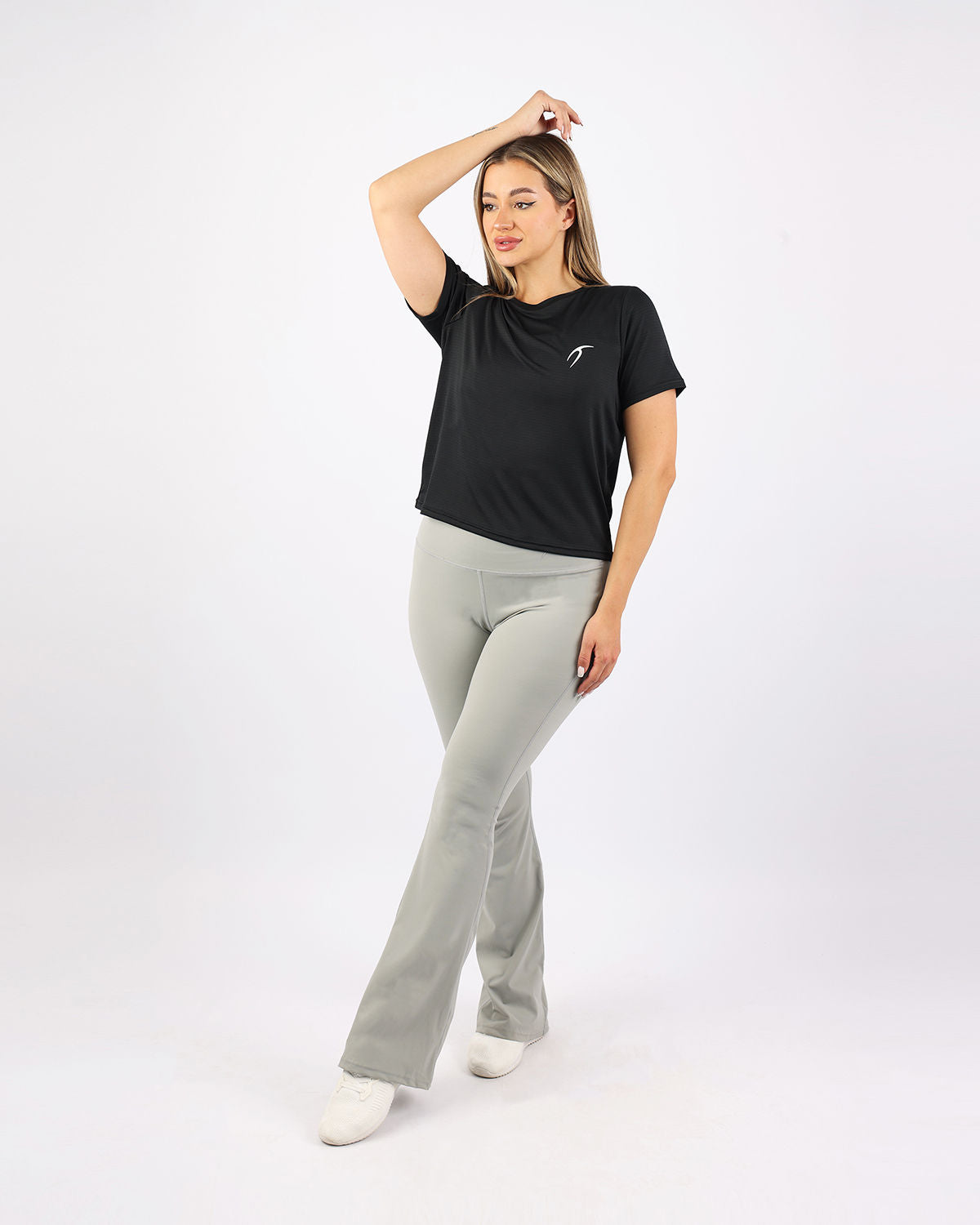 High-Rise Wide Leg Gray Leggings-Atum -22898775