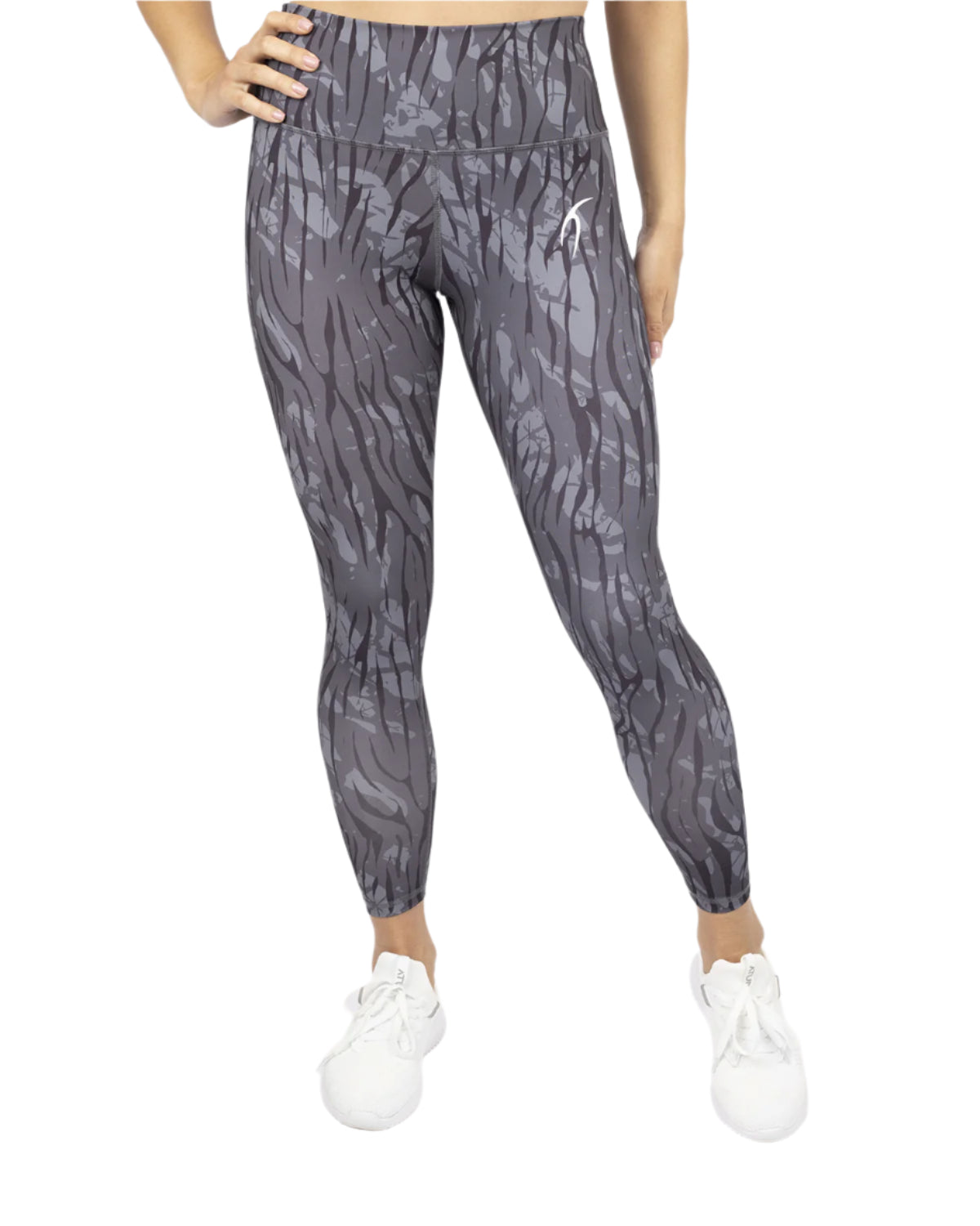 Cross Fit Printed Gray Leggings-Atum -72215645