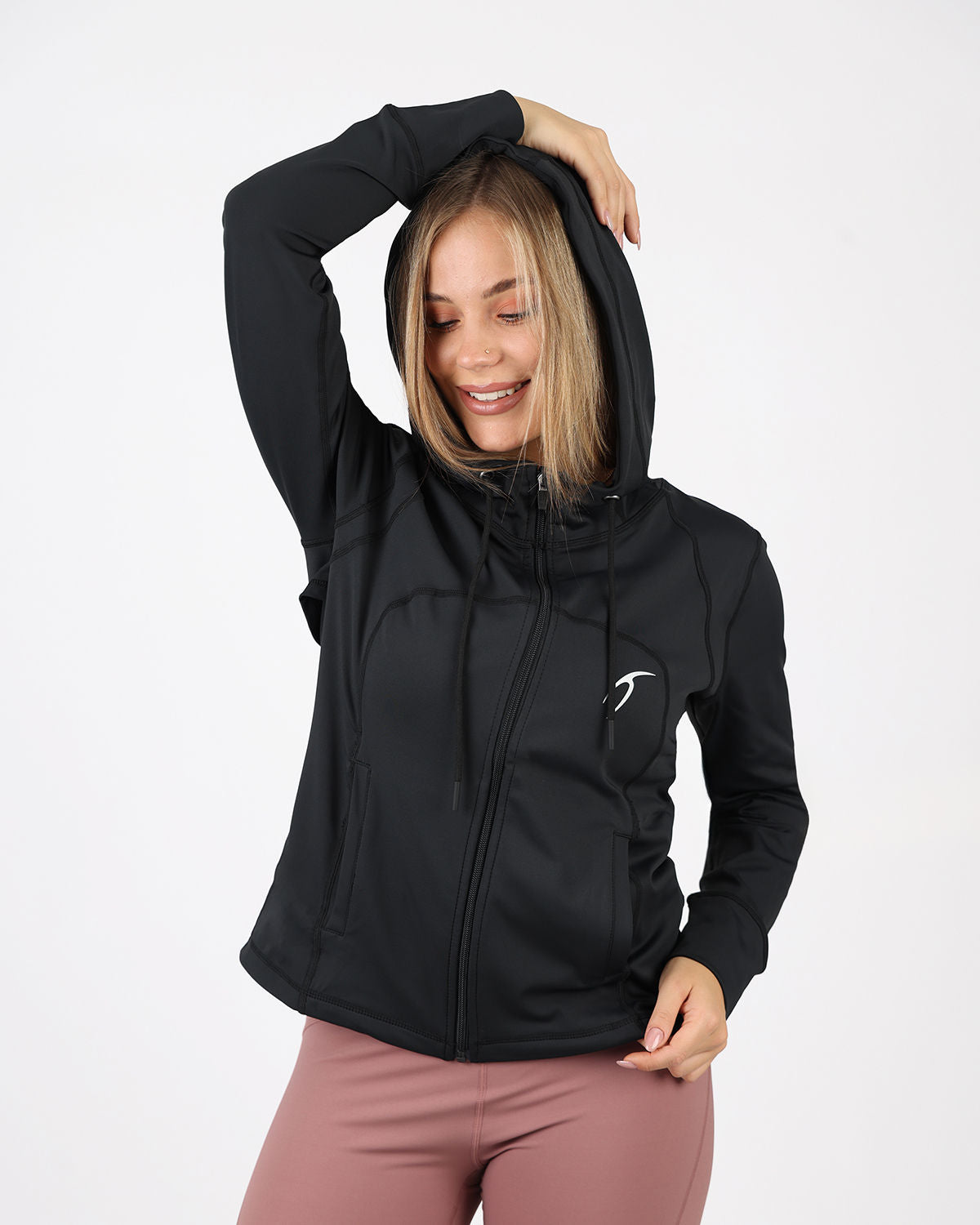 Power-Up Hooded Black Jacket-Atum -37918600