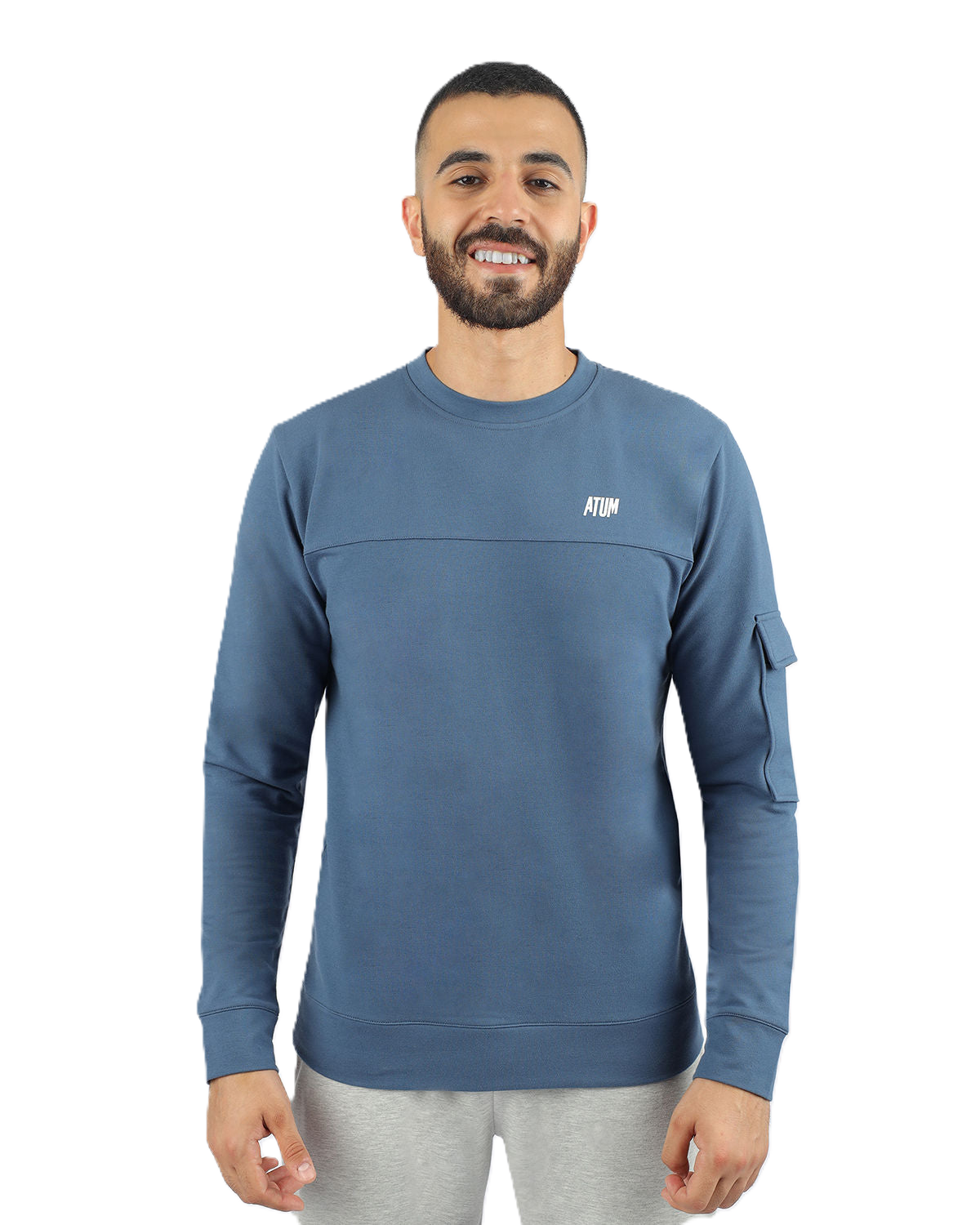 Men's Long-Sleeve Navy T-Shirt-Atum -57758139