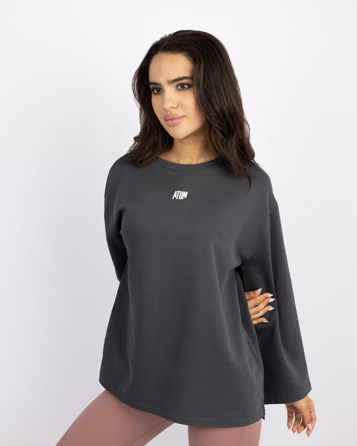 Elegance Oversize Gray T-Shirt-Atum -40147684