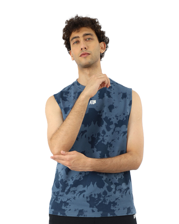 Men's Essential Navy Tank Top-Atum -81790673