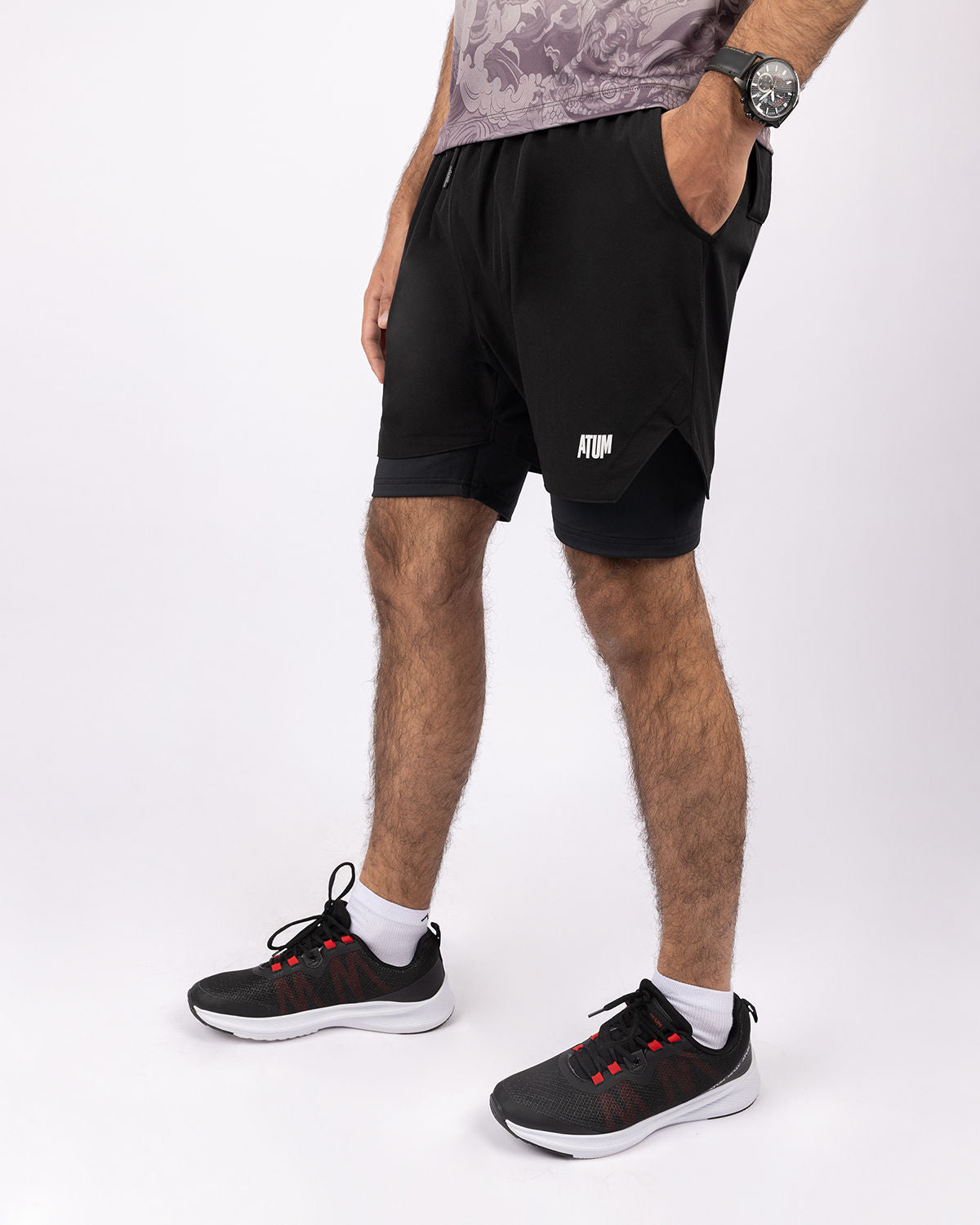 Hidden Pocket Black Training Short-Atum -20676941
