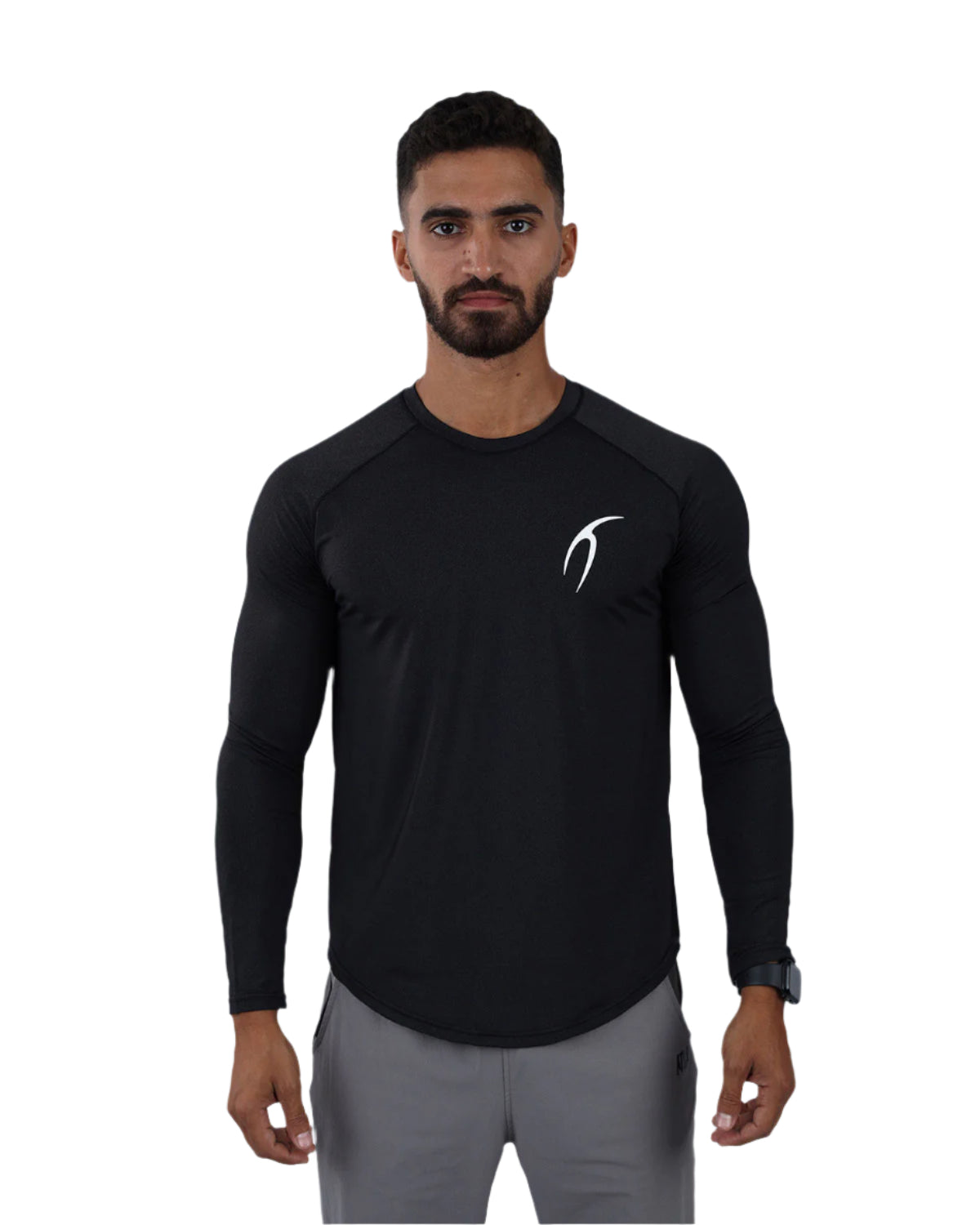 Long Sleeve Running Black Tee-Atum -22203657