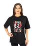 Oversize Printed Women's Black T-Shirt