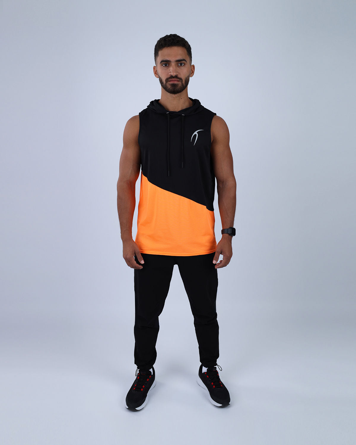 Sleeveless Breathable Orange Hoodie-Atum -13626560