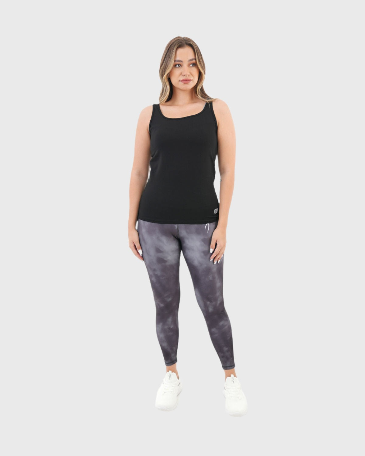 Yoga Printed Gray Leggings-Atum -65643664