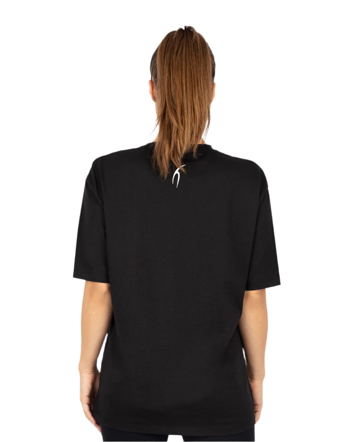 Oversize Printed Women's Black T-Shirt-Atum -92947403