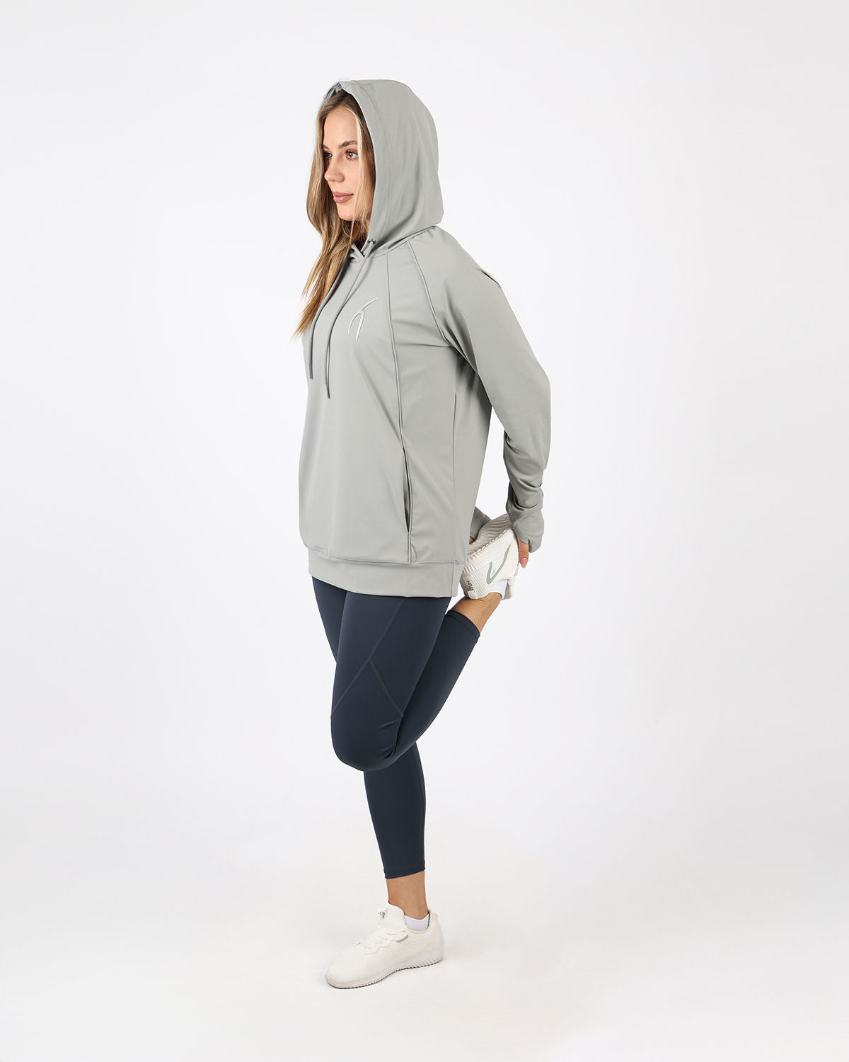 Long-Sleeve Training Gray Hoodie-Atum -851221
