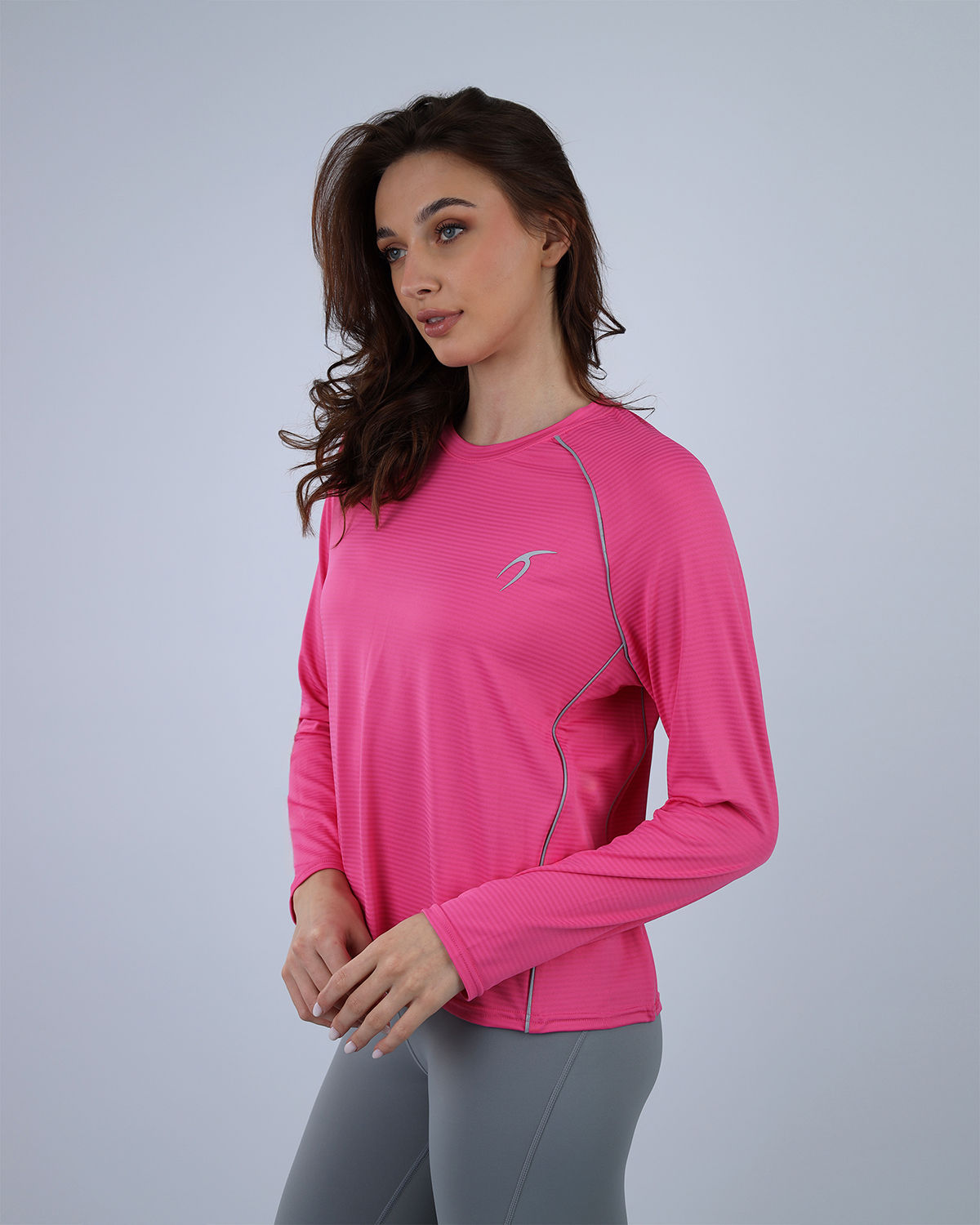 Slim Long Sleeve Fuchsia Top-Atum -58713926