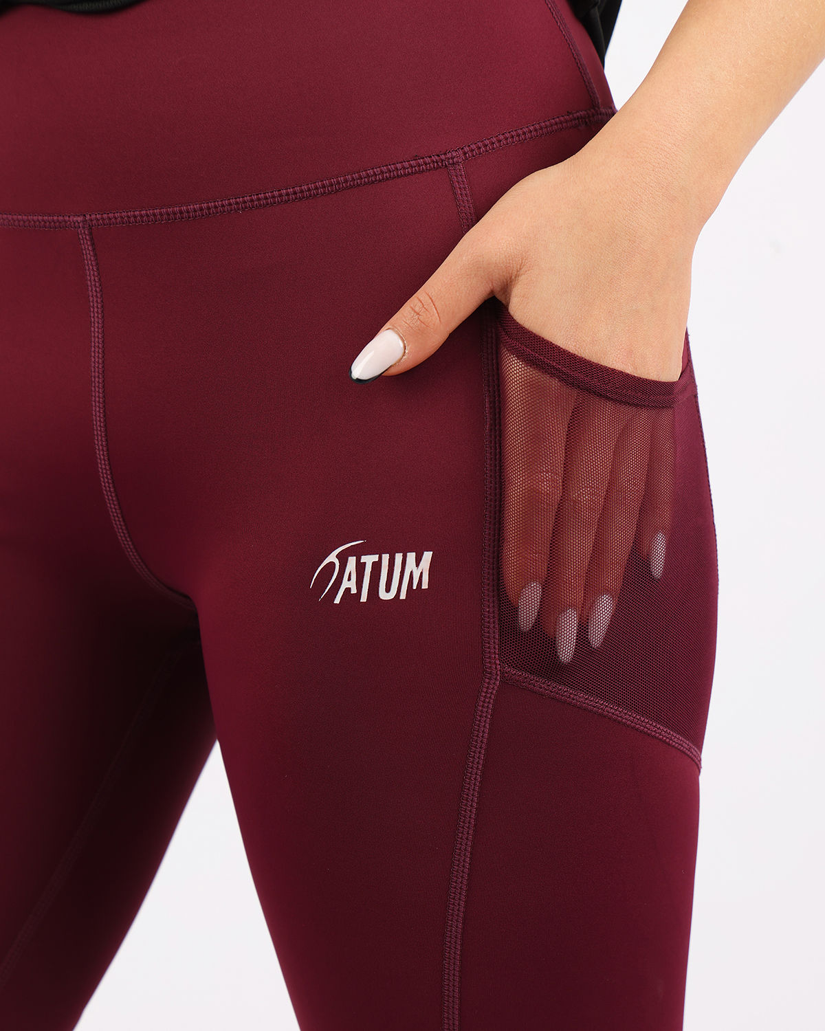 Pocket Flex Capri Bordeaux Leggings-Atum -27040908