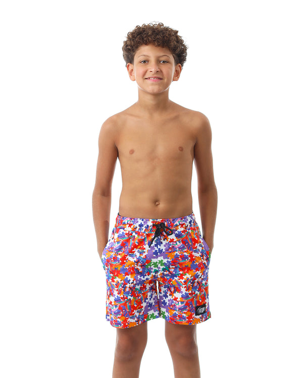 Puzzle Boy's Purple Swim Short-Atum -46390266