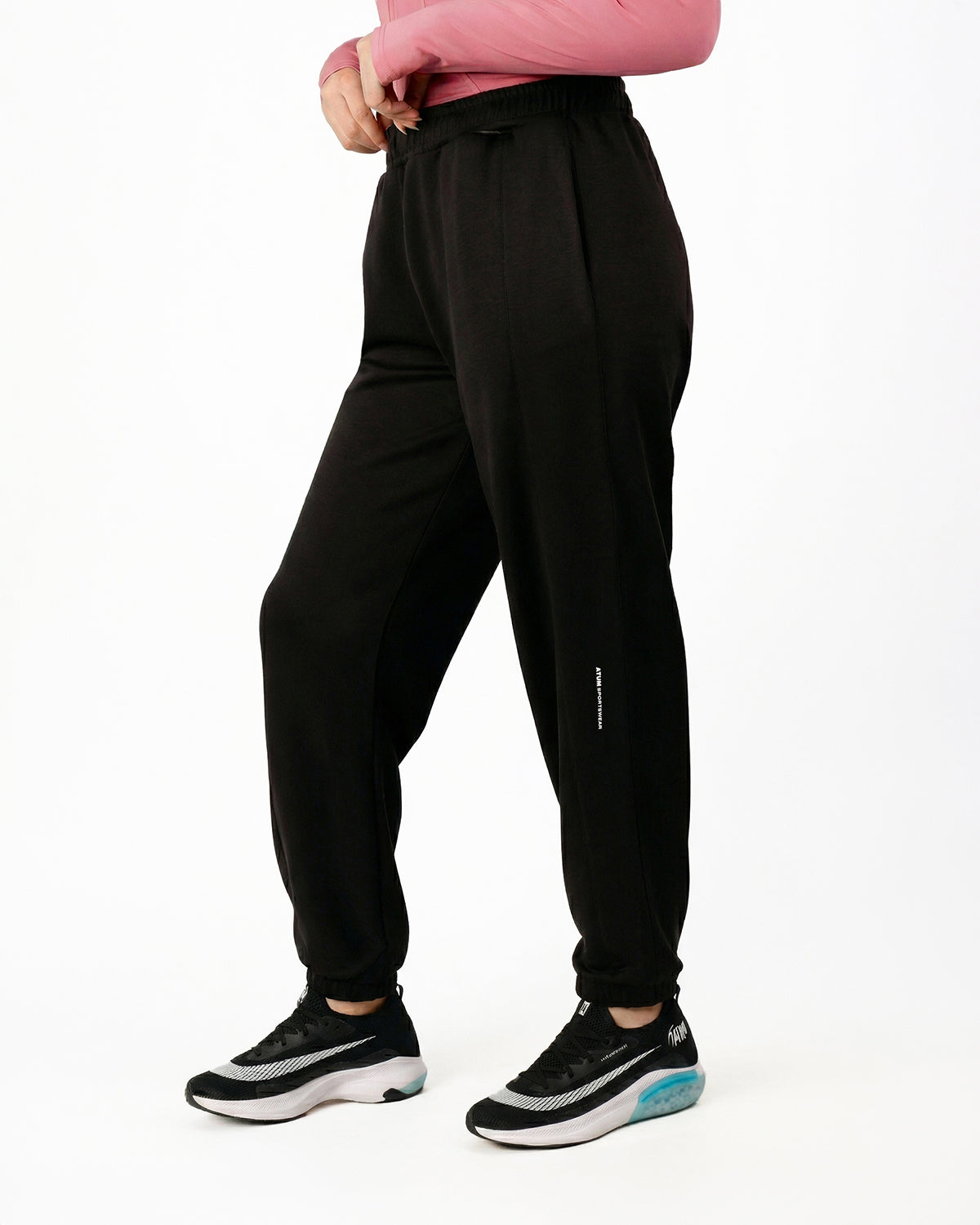Relaxed Motion Unisex Black Pants-Atum -22049757