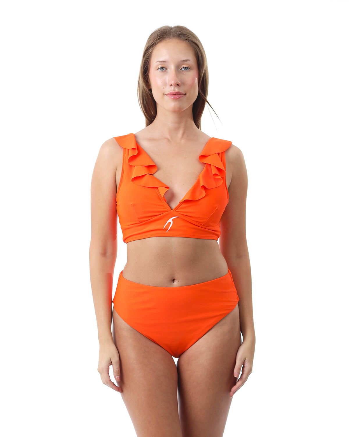Trendy Ruffle Orange Bikini-Atum -83171060