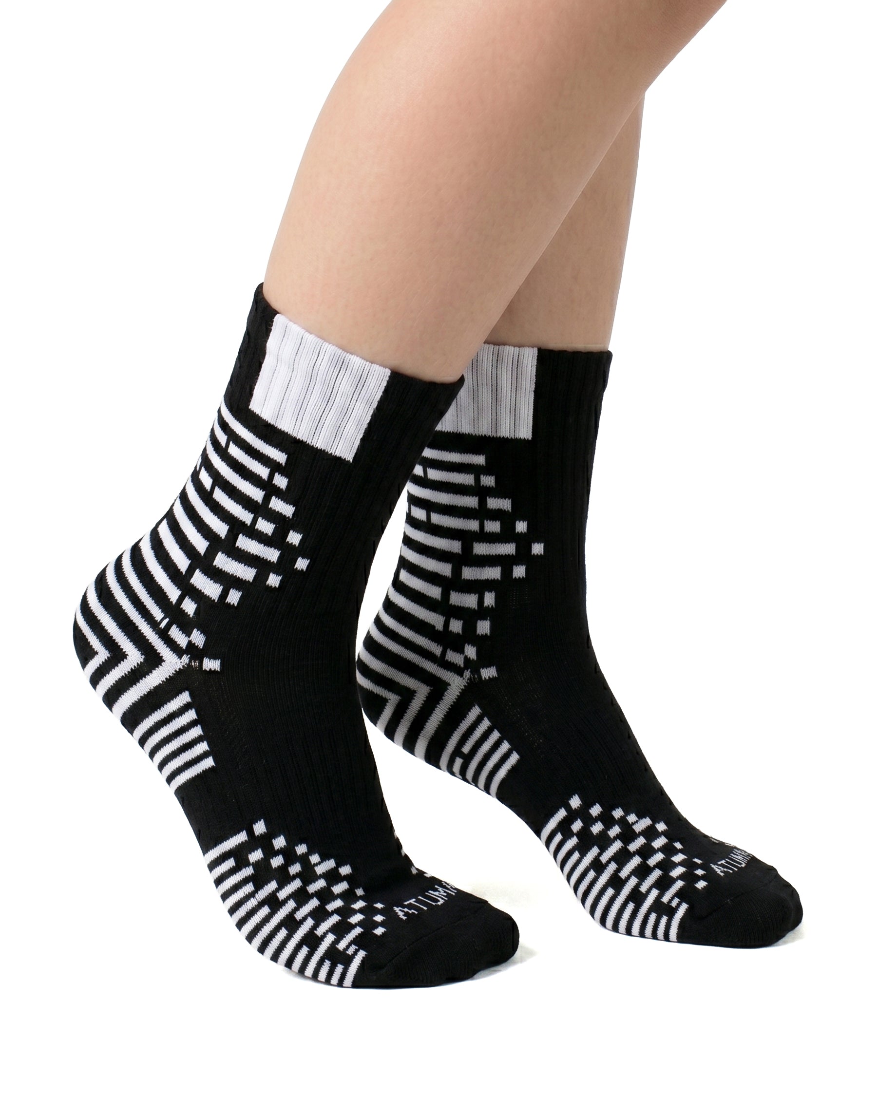 Kids Mid-Crew Black-Tex Training Socks-Atum -31826347