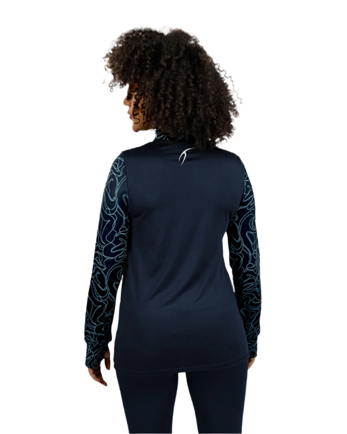 High-Neck Limitless Navy Top-Atum -41417419