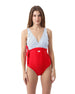 Coastal Charm Red Swimsuit