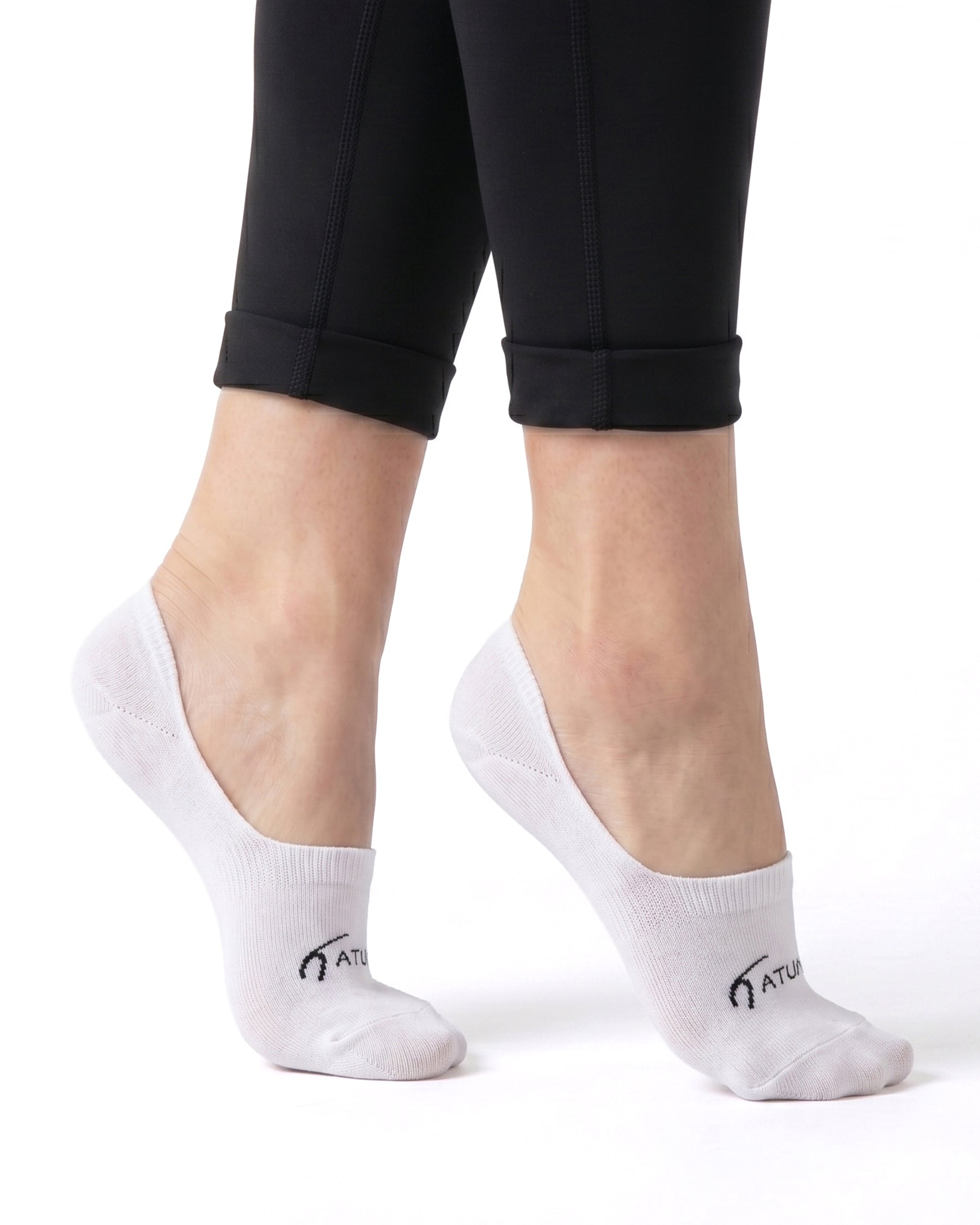 Unisex No Show White Socks-Pack of 3-Atum -73810615