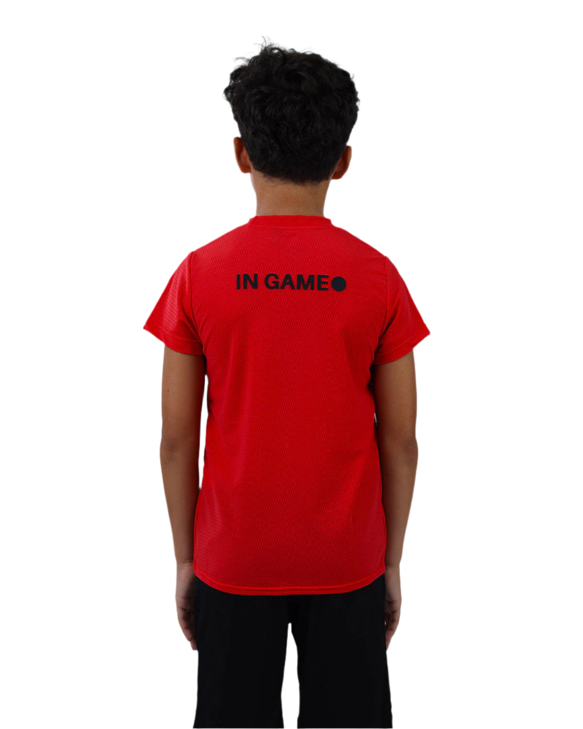 Crew Neck Short Sleeve Red Breathable Top-Atum -6900535
