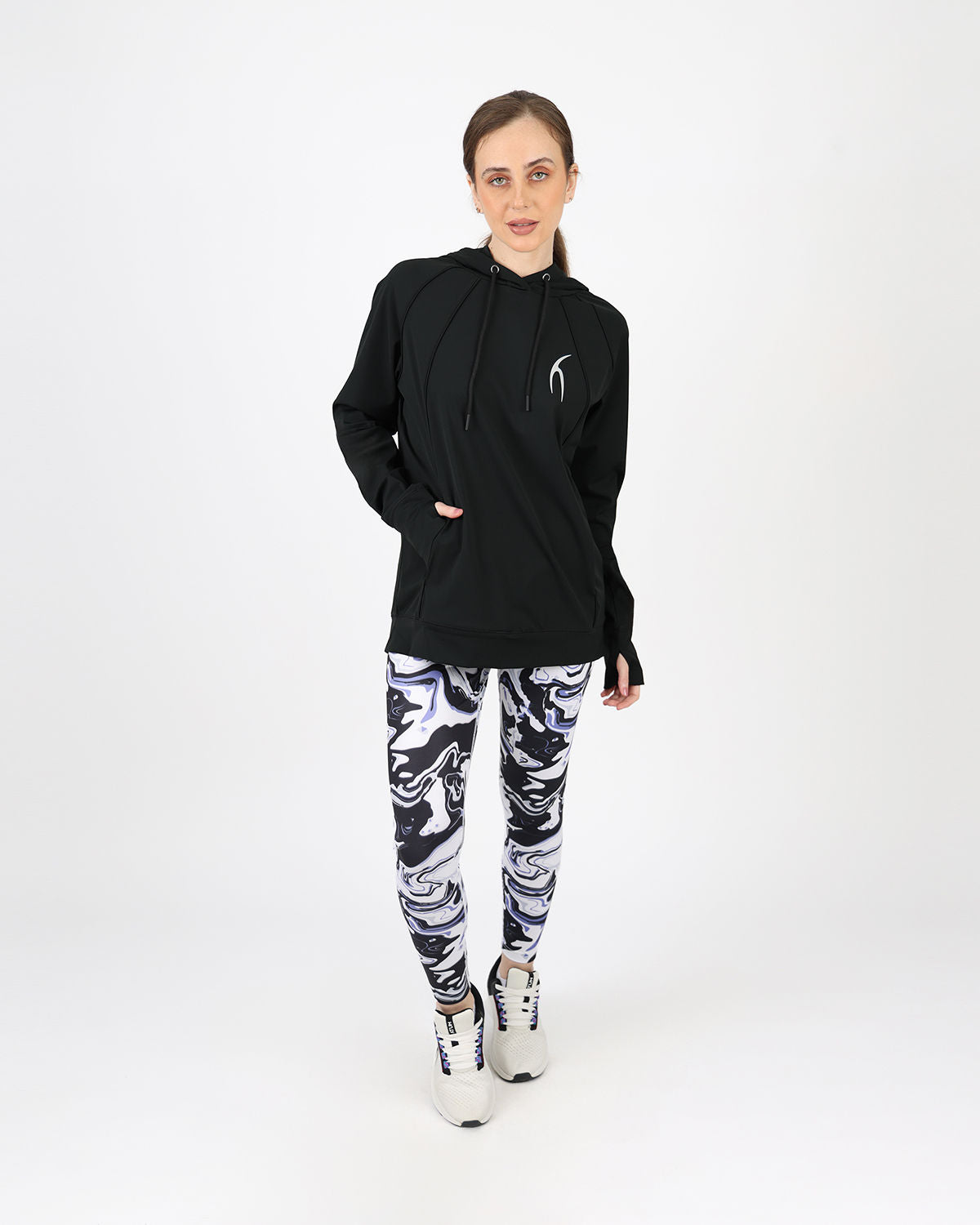 Long-Sleeve Training Black Hoodie-Atum -81053356