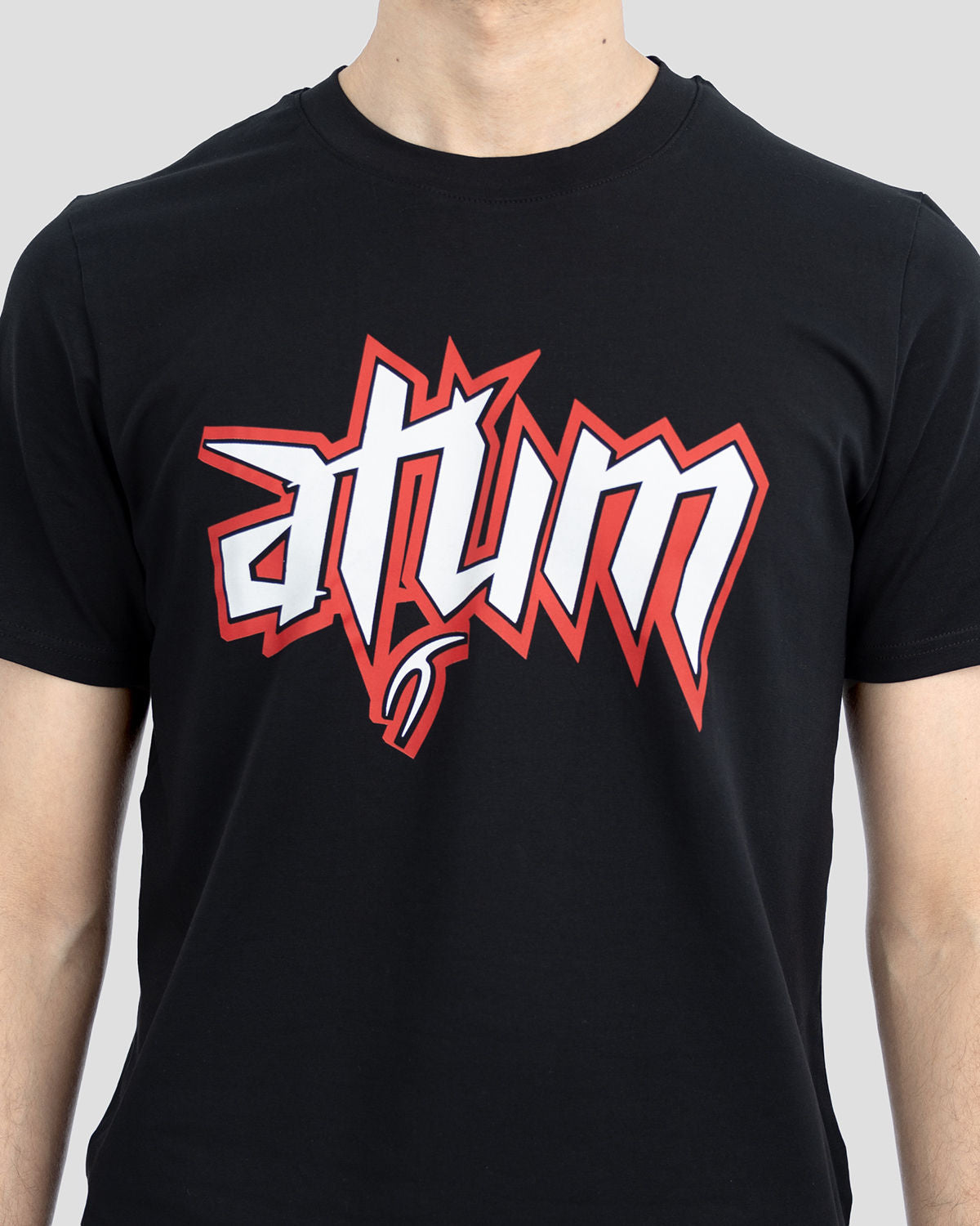 Men's Graphic Logo Black T-Shirt-Atum -41263055