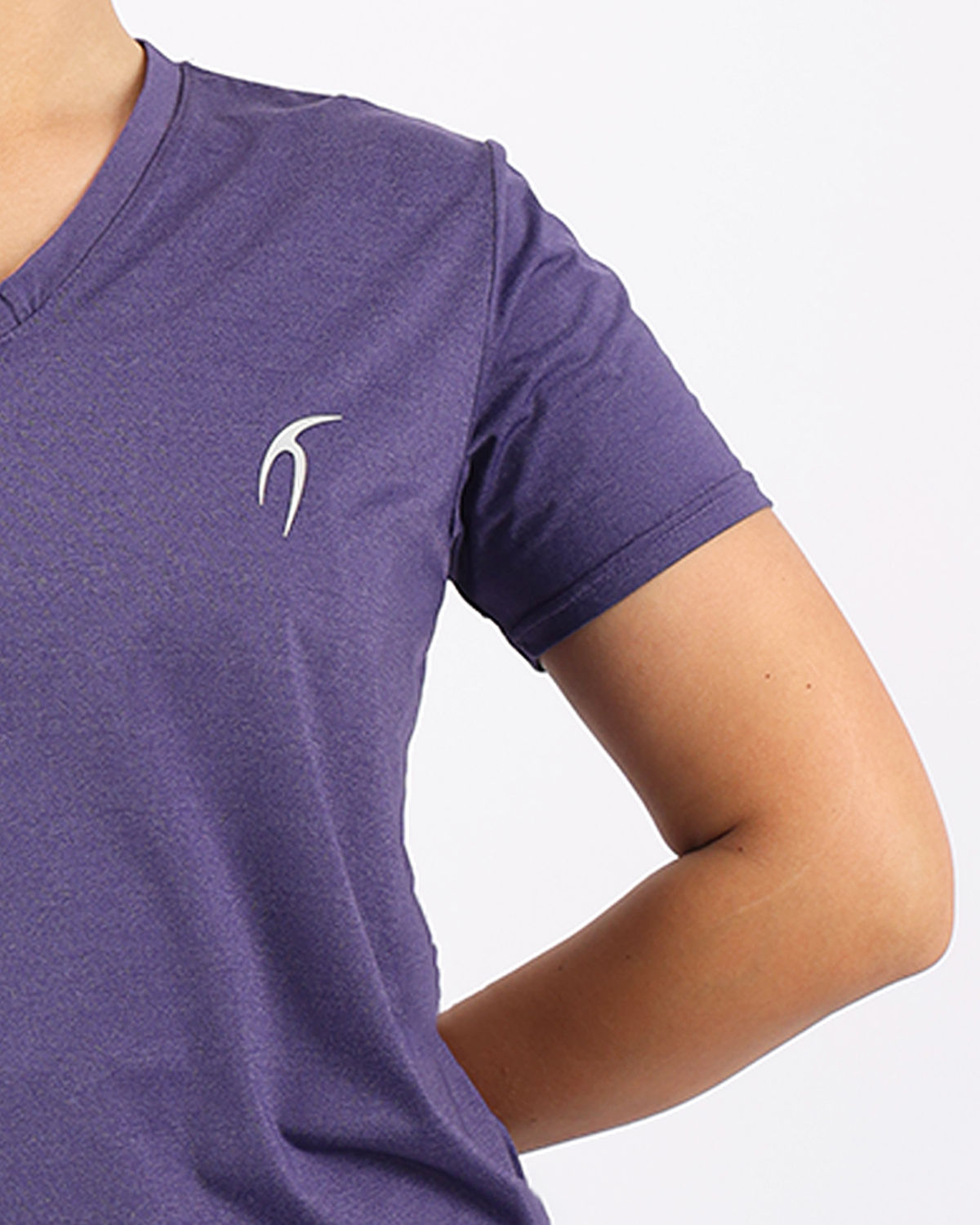 V Neck Training Purple Top-Atum -83330761