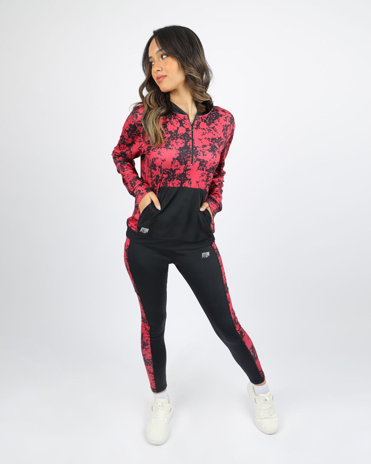 Long Sleeves Women's Black Hoodie-Atum -19104076