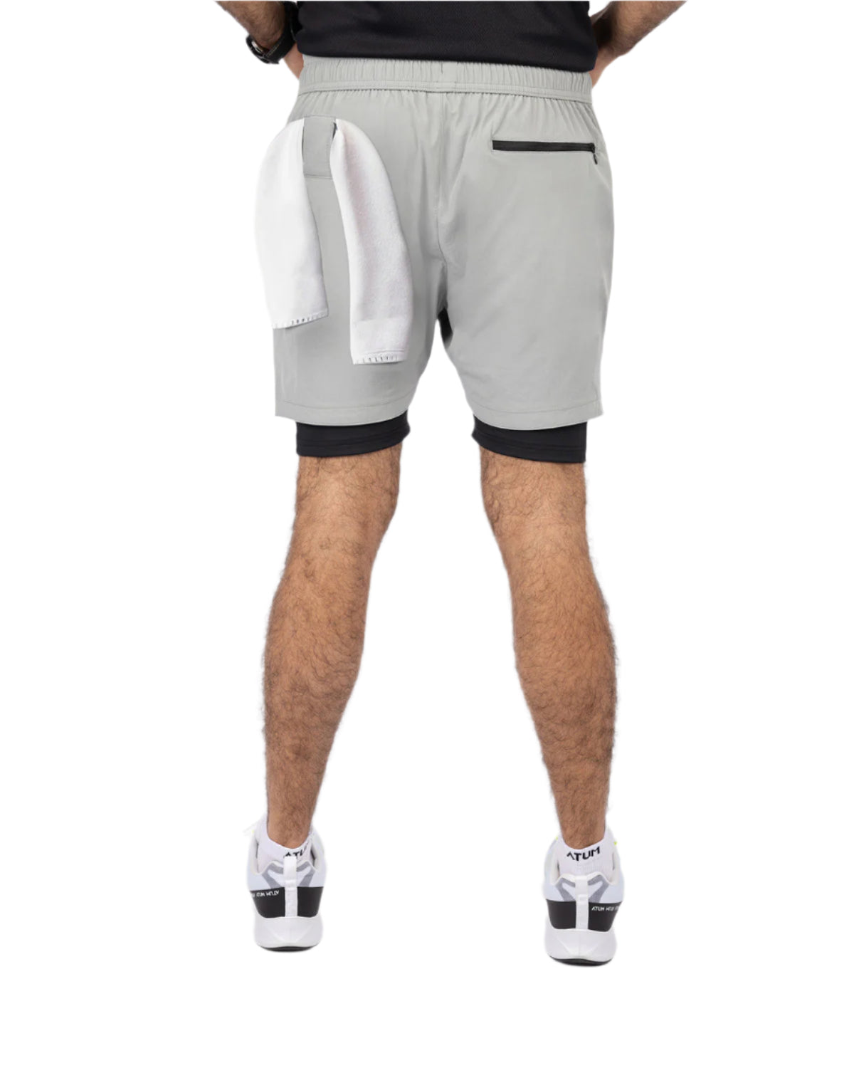 Hidden Pocket Light Gray Training Short-Atum -57071366