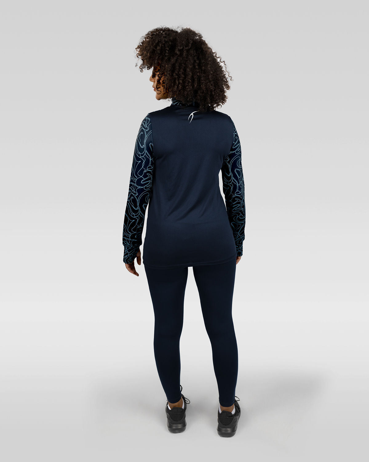 High-Neck Limitless Navy Top-Atum -32381280