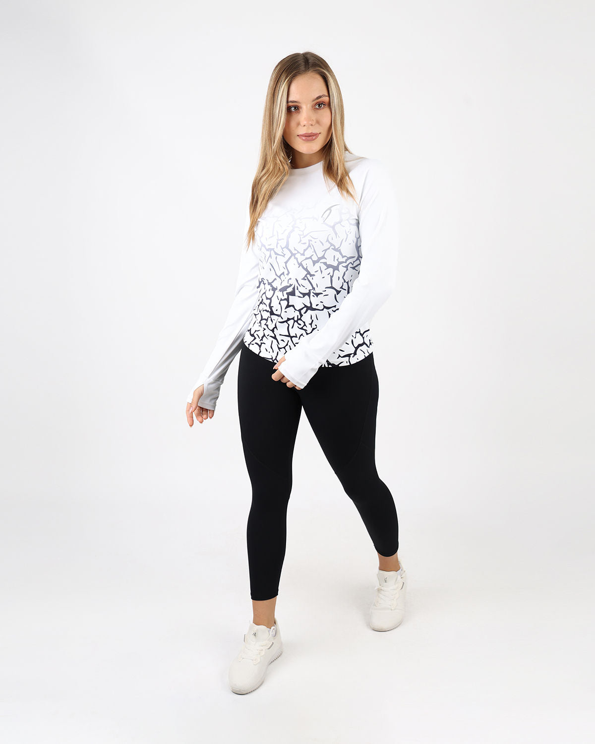 Graffiti Long-Sleeve White Shirt-Atum -97044779