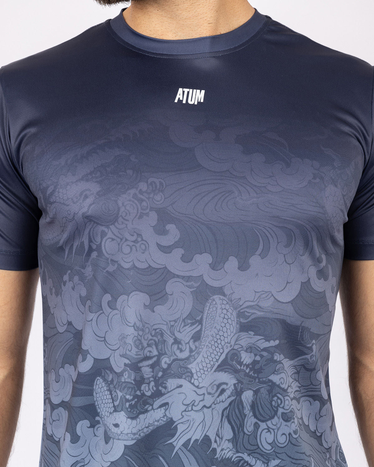 Round Printed Navy T-Shirt-Atum -33240553