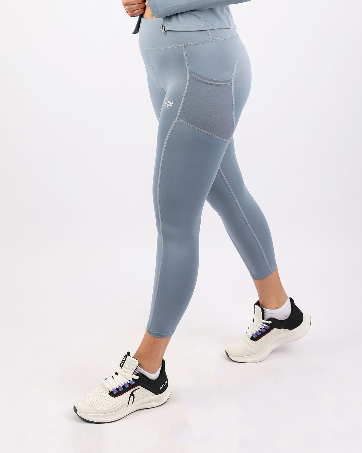 Pocket Flex Capri Blue Leggings-Atum -18133207