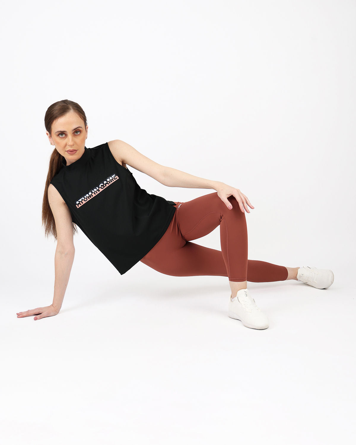 Sleeveless Training Black Tank Top-Atum -55959791