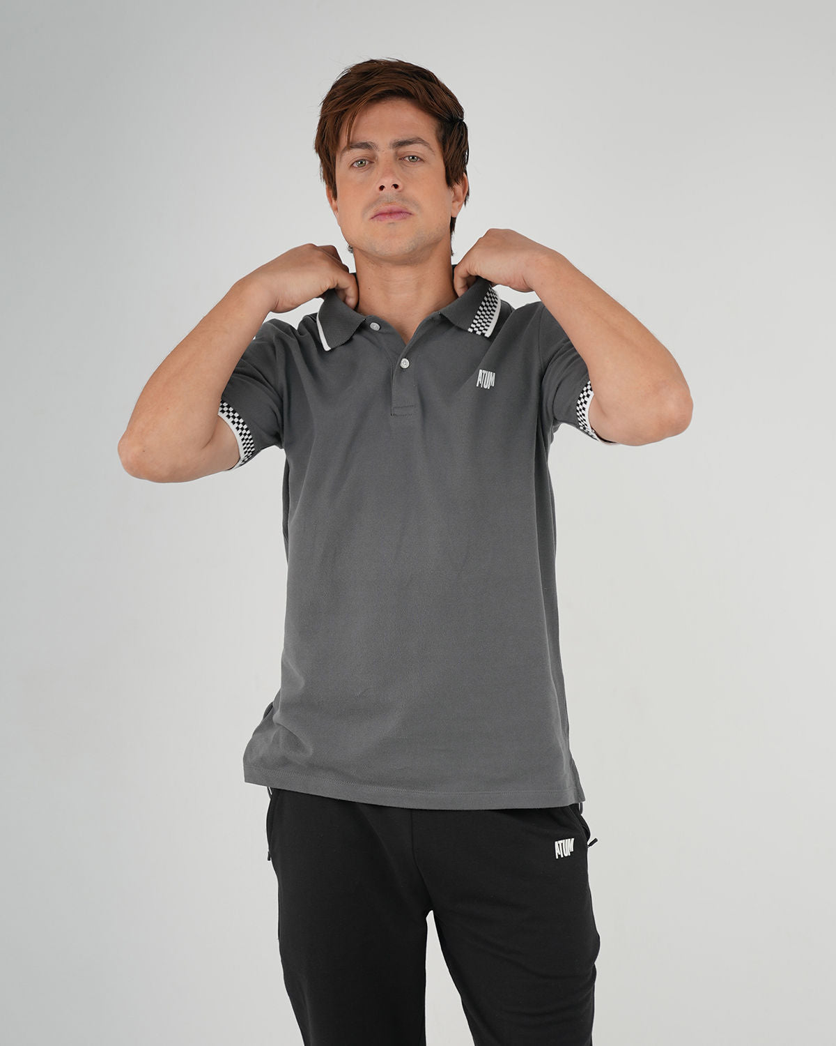 Clashflex Gray Polo Shirt-Atum -67444989