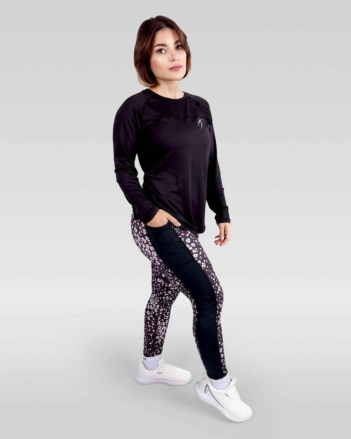 Women's Floral Rose Leggings-Atum -25403195