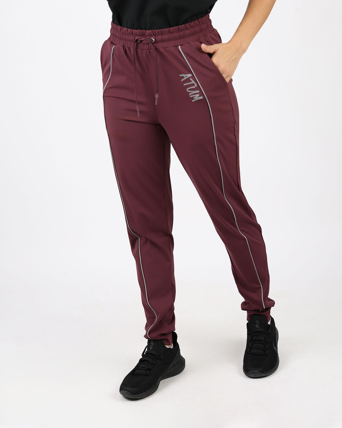 Relaxed Fit Burgundy Pants-Atum -6977134