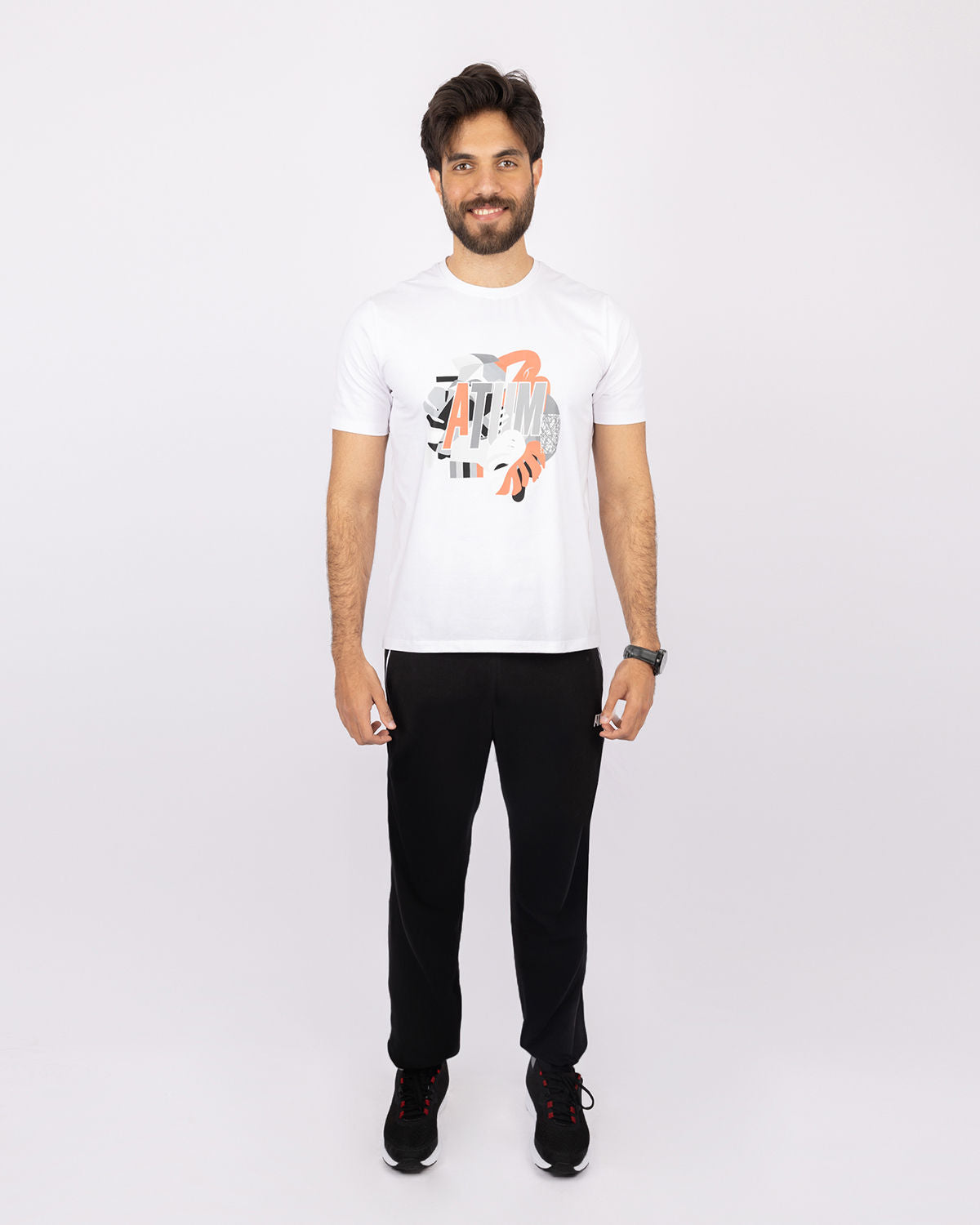 Printed White Men's T-Shirt-Atum -57514786