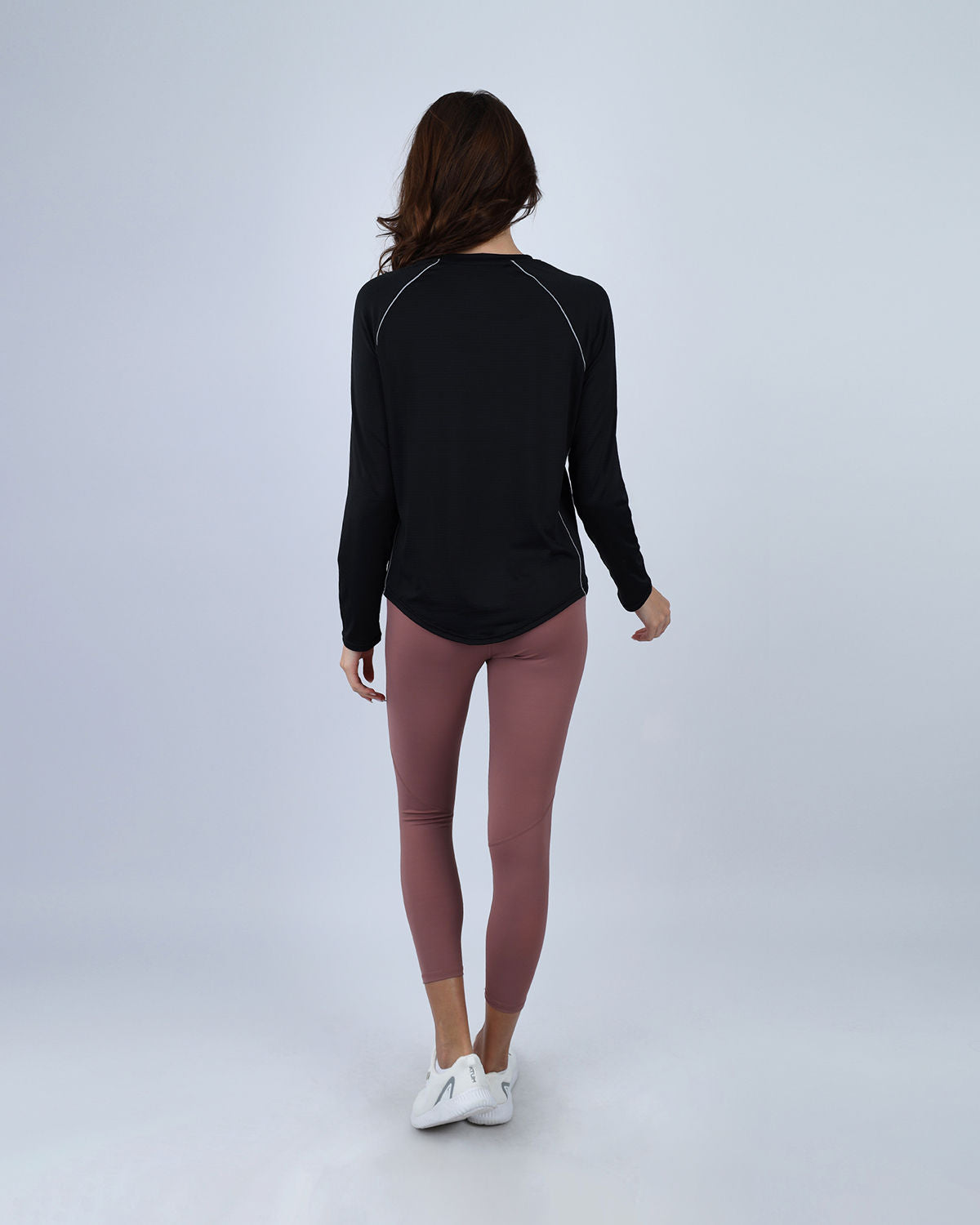 Slim Long Sleeve Black Top-Atum -19802351