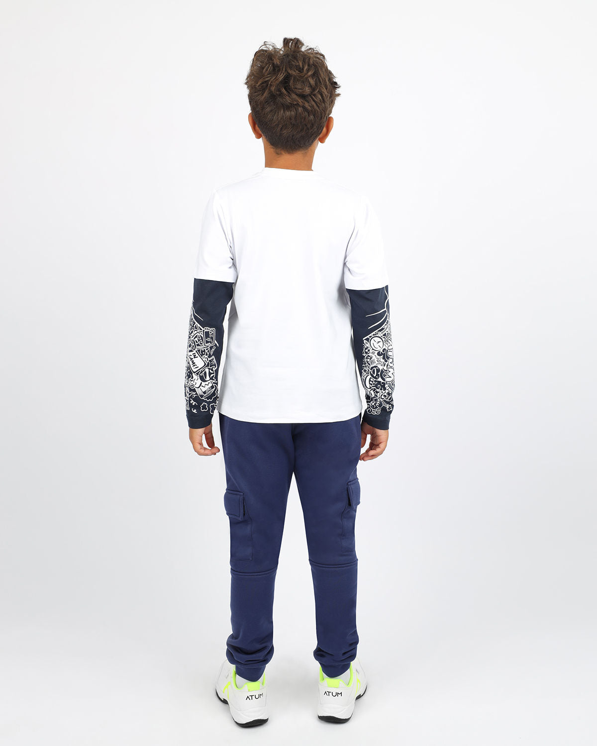 Cotton Boy's White T-Shirt-Atum -70973347