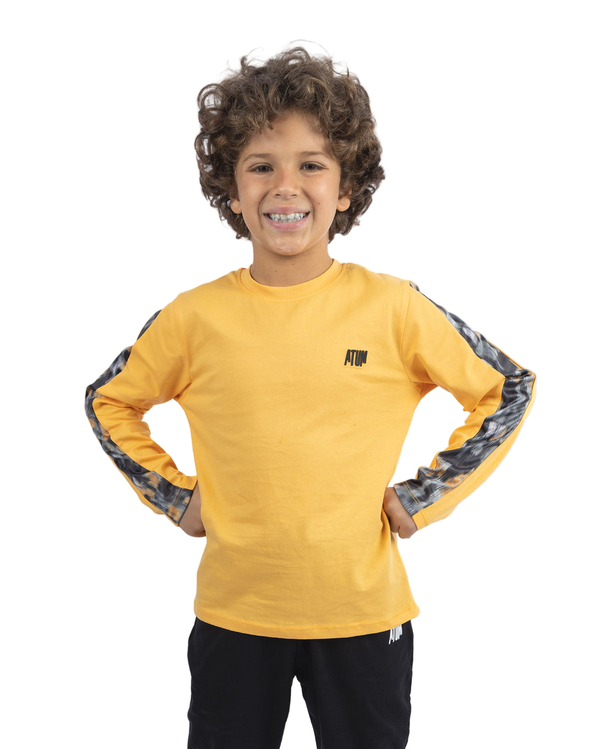 Long Sleeves Boy's Gold T-Shirt-Atum -77103777