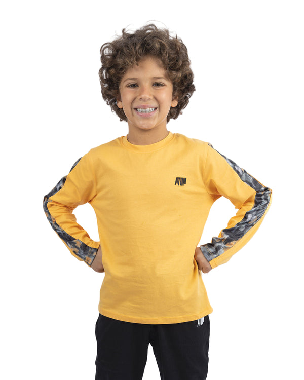 Long Sleeves Boy's Gold T-Shirt-Atum -77103777